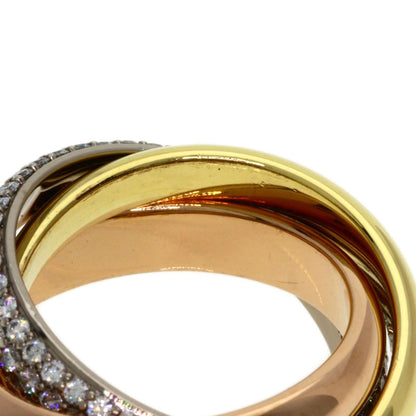 Cartier Trinity Diamond 48 Ring 18k Yellow Gold 18k White Pink — view 6
