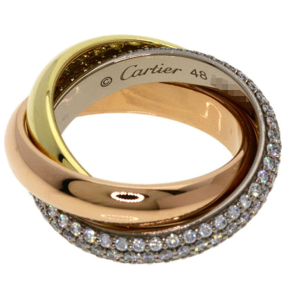Cartier Trinity Diamond 48 Ring 18k Yellow Gold 18k White Pink — view 3
