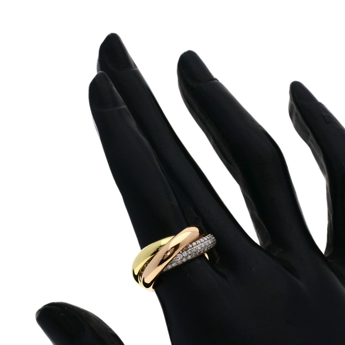 Cartier Trinity Diamond 48 Ring 18k Yellow Gold 18k White Pink — view 5