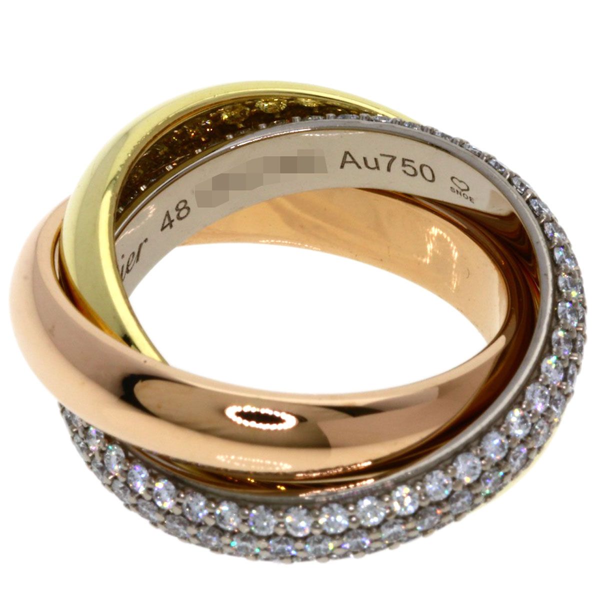 Cartier Trinity Diamond 48 Ring 18k Yellow Gold 18k White Pink — view 4