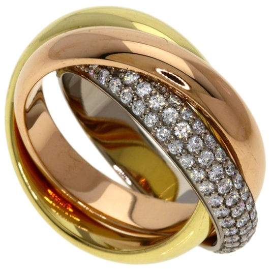 Cartier Trinity Diamond 48 Ring 18k Yellow Gold 18k White Pink
