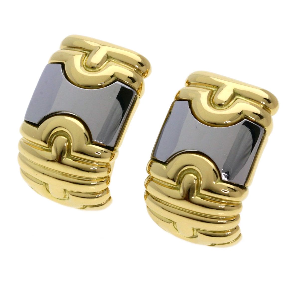 Bvlgari Parentesi Earrings 18k Yellow Gold SS