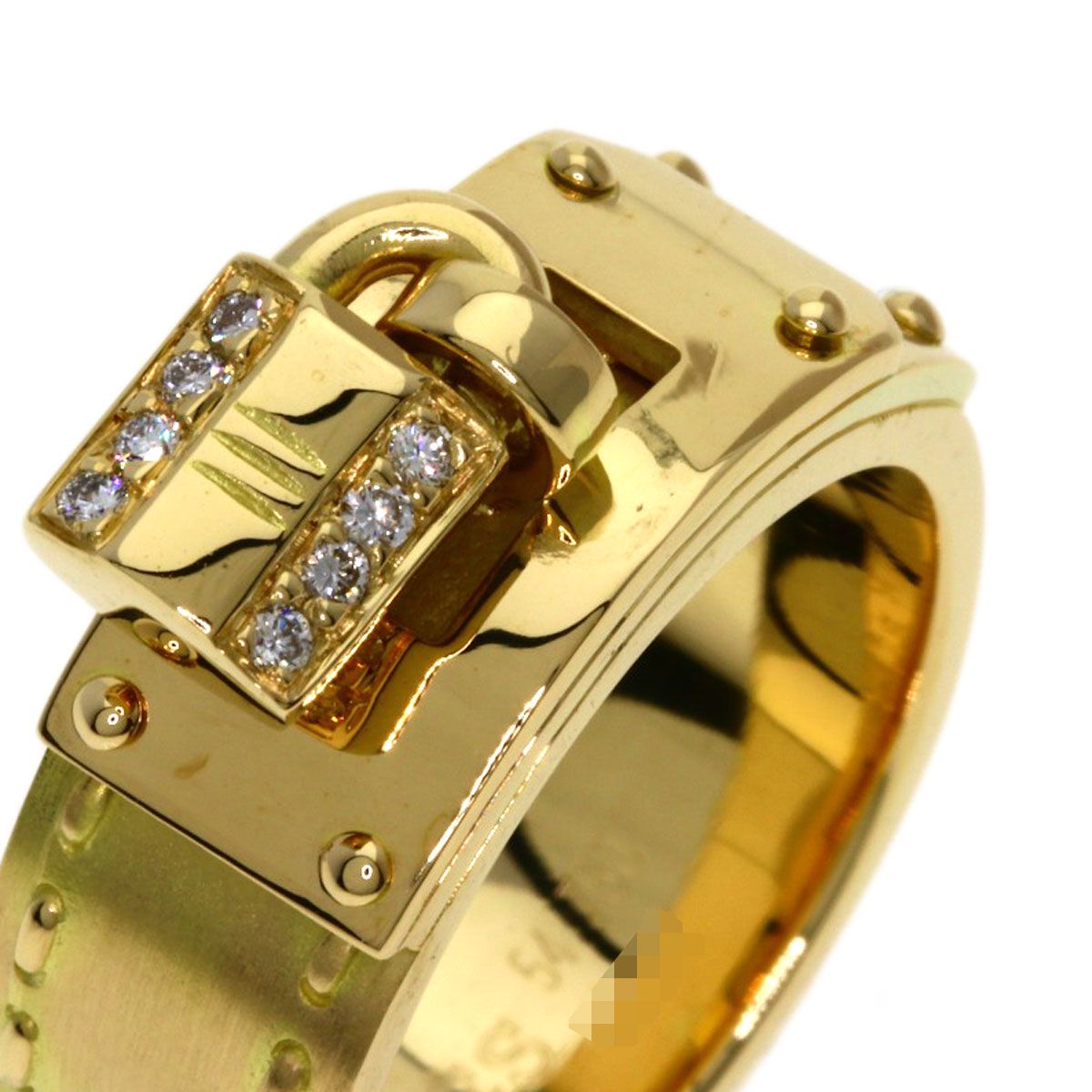 Hermes Kelly Diamond 54 Ring 18k Yellow Gold — view 9
