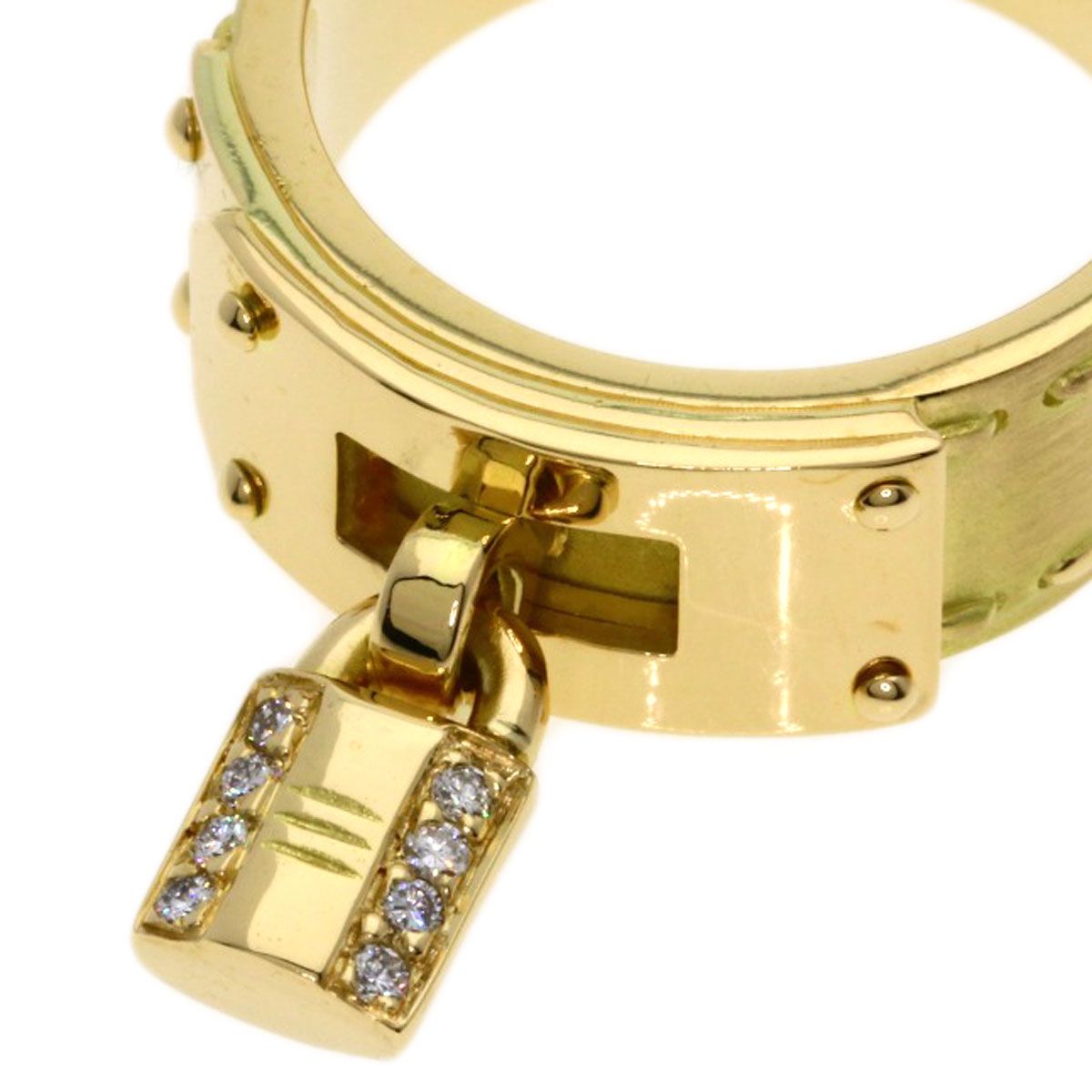 Hermes Kelly Diamond 54 Ring 18k Yellow Gold — view 7