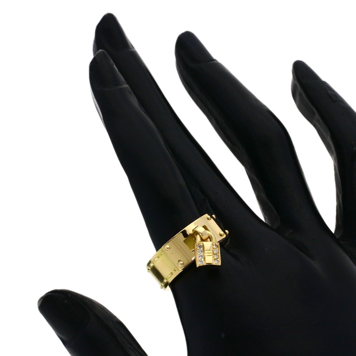 Hermes Kelly Diamond 54 Ring 18k Yellow Gold — view 8
