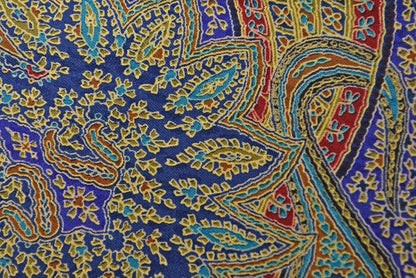 Saint Laurent YSL Scarf Vintage Paisley Print Navy Multi — view 8
