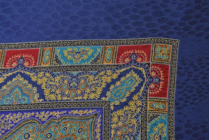 Saint Laurent YSL Scarf Vintage Paisley Print Navy Multi — view 7