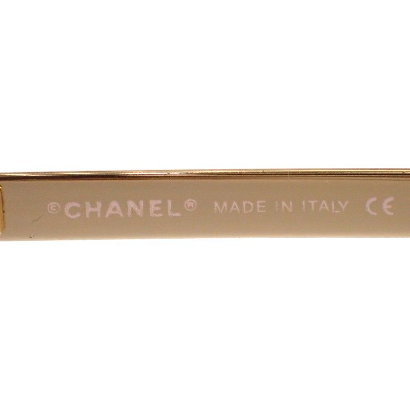 Chanel Half Frimless CC Logo Eyewear Sunglasses Rhinestone Gold Brown — view 7