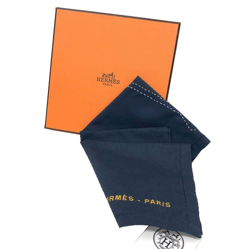 Hermes L'artificier Handkerchief Cotton Fireworks 01 Navy — view 2