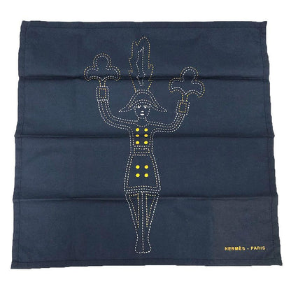 Hermes L'artificier Handkerchief Cotton Fireworks 01 Navy