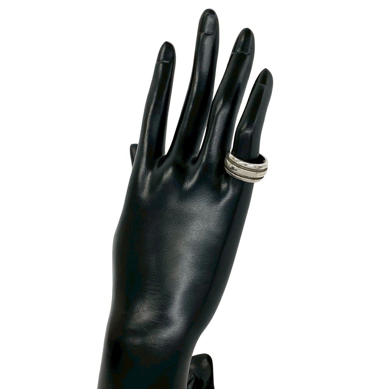 Tiffany & Co Group Double Line Ring 925 Sterling Silver No 12 — view 2