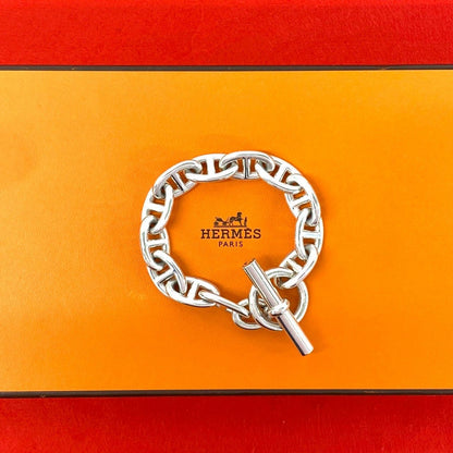 Hermes Chaine D'ancre TGM Bracelet 12 Pieces 925 Sterling Silver Chain