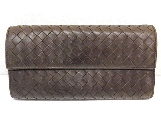 Bottega Veneta Intrecciato Wallet Dark Brown