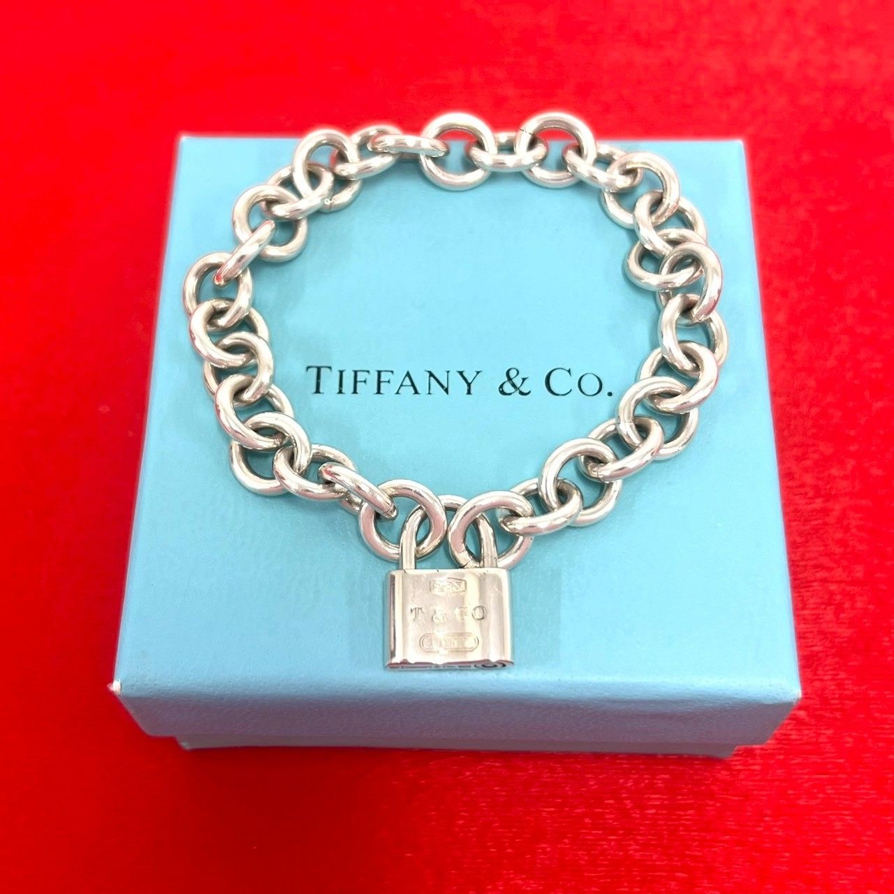 Tiffany & Co Padlock Bracelet 925 Sterling Silver Chain