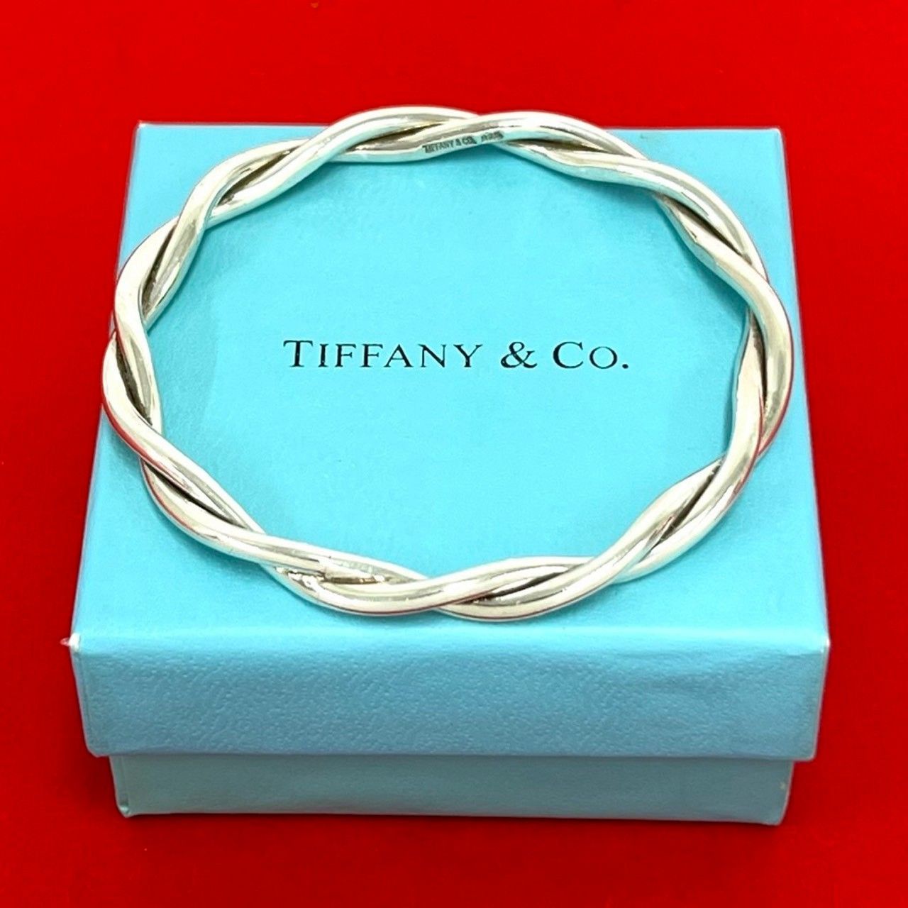 Tiffany & Co Vintage Twist Bangle 925 Sterling Silver Bracelet