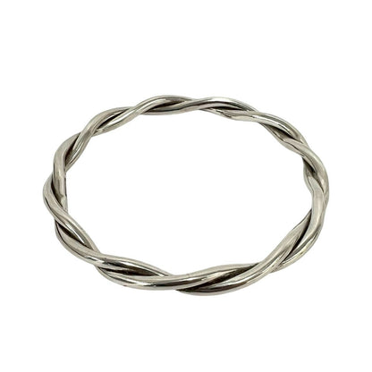 Tiffany & Co Vintage Twist Bangle 925 Sterling Silver Bracelet — view 5