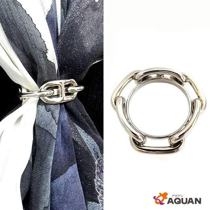 Hermes Chaine D'ancre Scarf Ring Silver — view 2