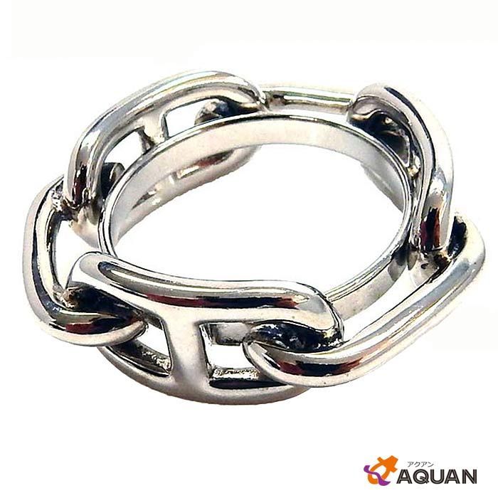 Hermes Chaine D'ancre Scarf Ring Silver