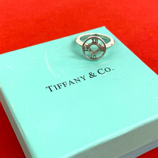 Tiffany & Co Vintage Atlas Medallion Ring 925 Sterling Silver