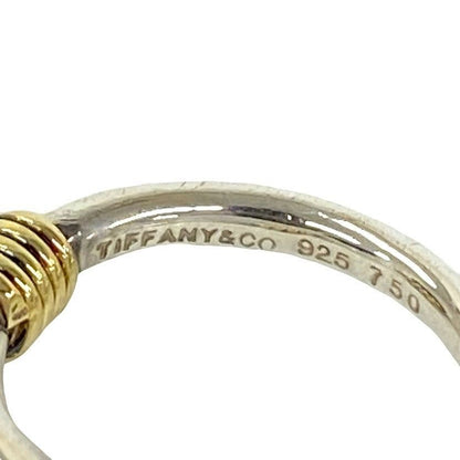 Tiffany & Co Band Width Wire Ring 925 Sterling Silver Gold — view 3