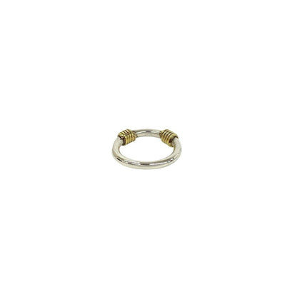 Tiffany & Co Band Width Wire Ring 925 Sterling Silver Gold — view 6