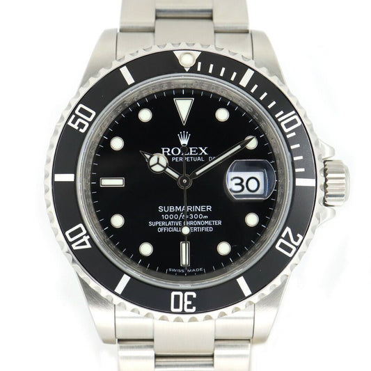 Rolex Submariner Date Black Watch No SS Automatic Winding