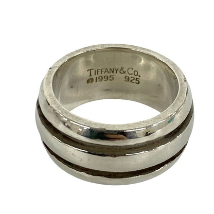 Tiffany & Co Group Double Line Ring 925 Sterling Silver — view 3