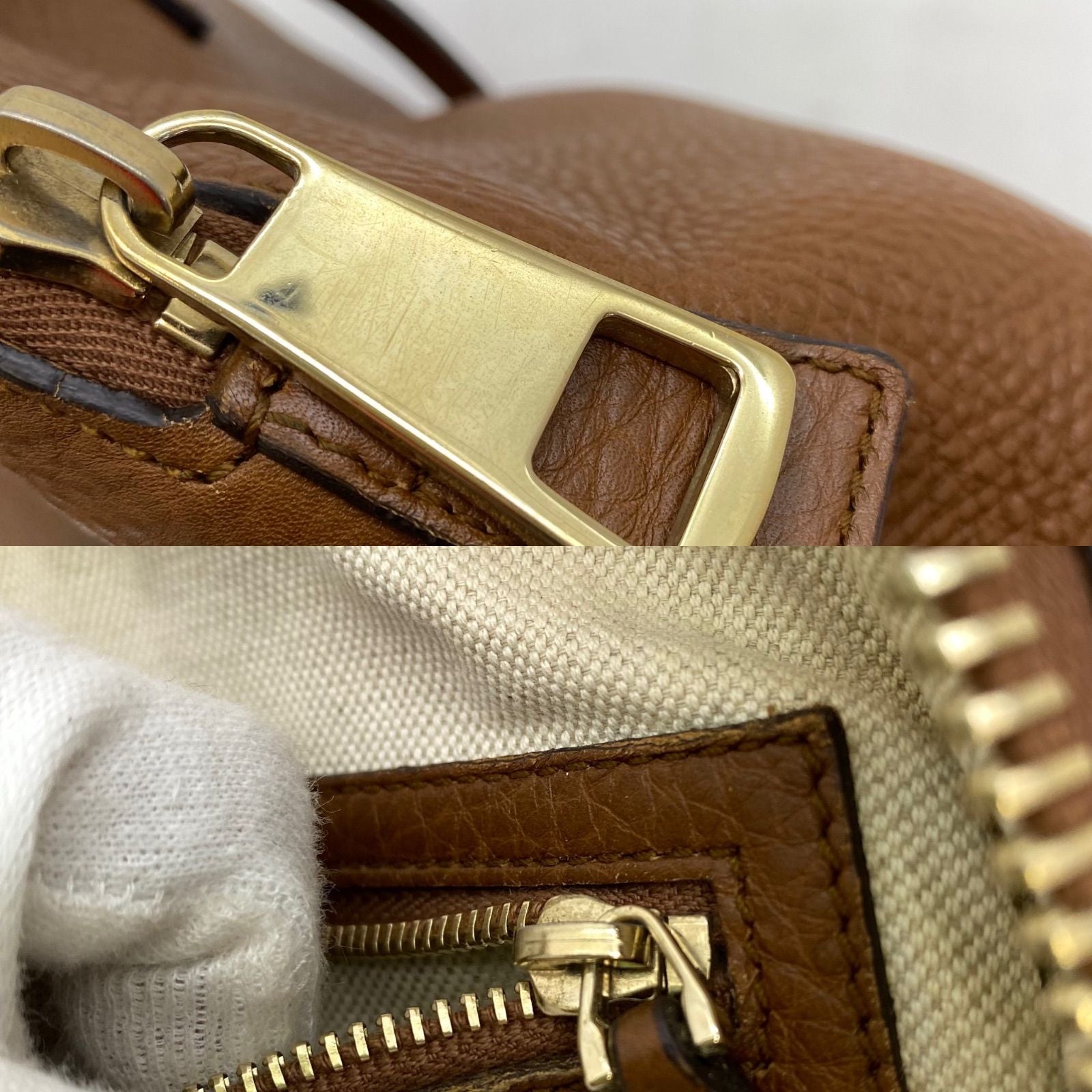 Gucci Handbag Leather Brown Travel Business — view 9