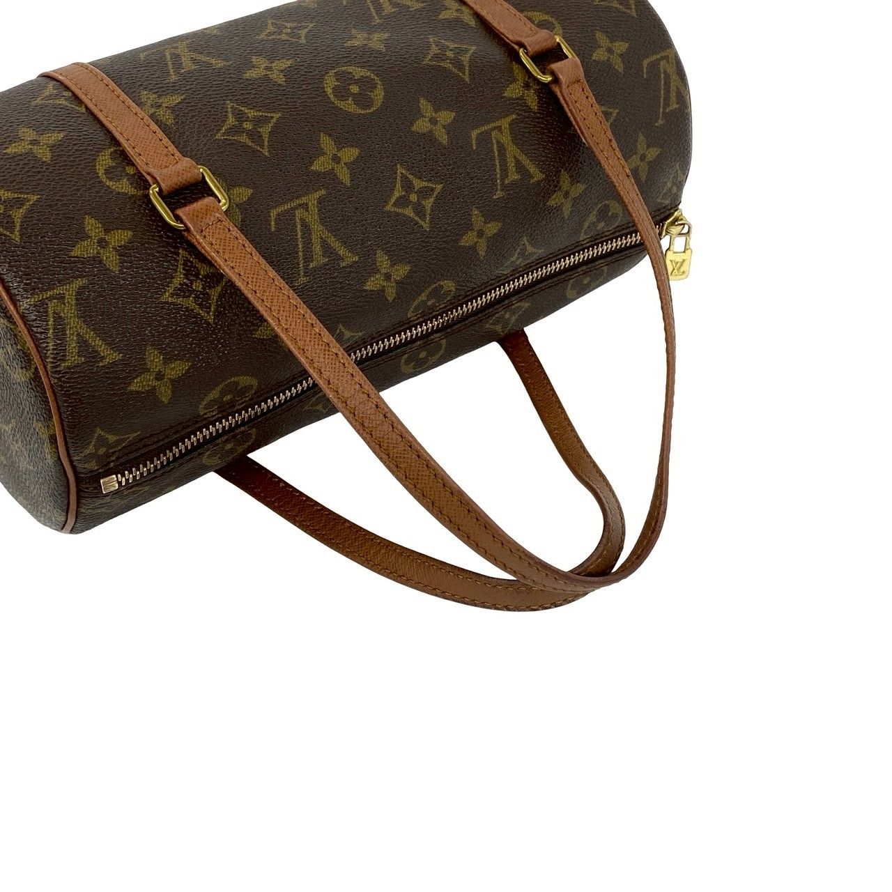 Louis Vuitton Vintage Papillon 26 Monogram Leather Mini Boston Bag Brown — view 4