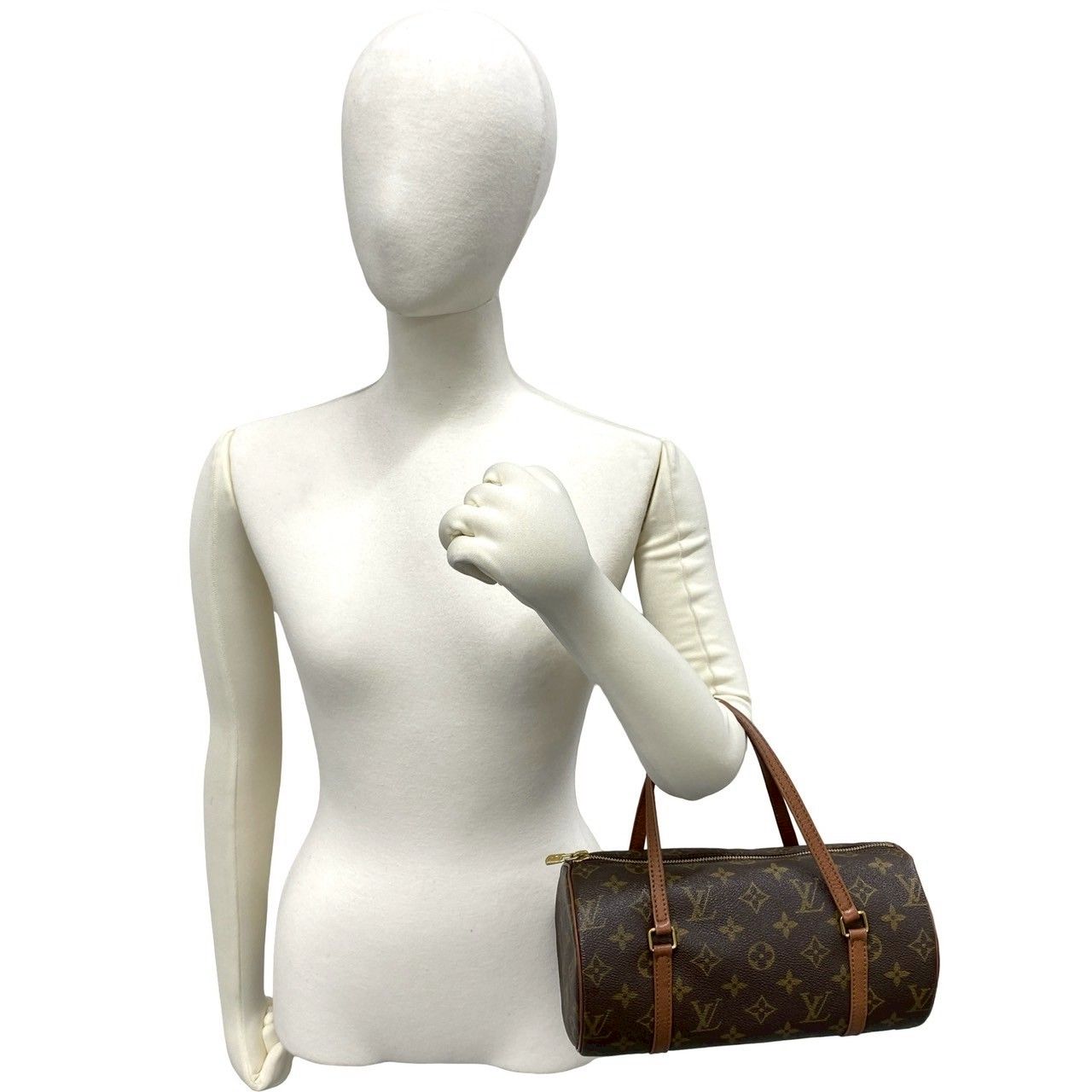 Louis Vuitton Vintage Papillon 26 Monogram Leather Mini Boston Bag Brown — view 2