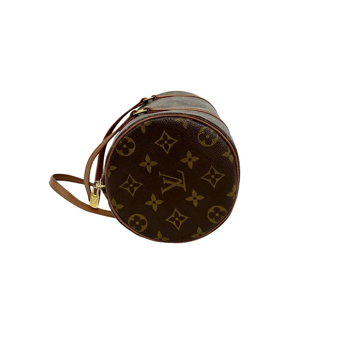 Louis Vuitton Vintage Papillon 26 Monogram Leather Mini Boston Bag Brown — view 5