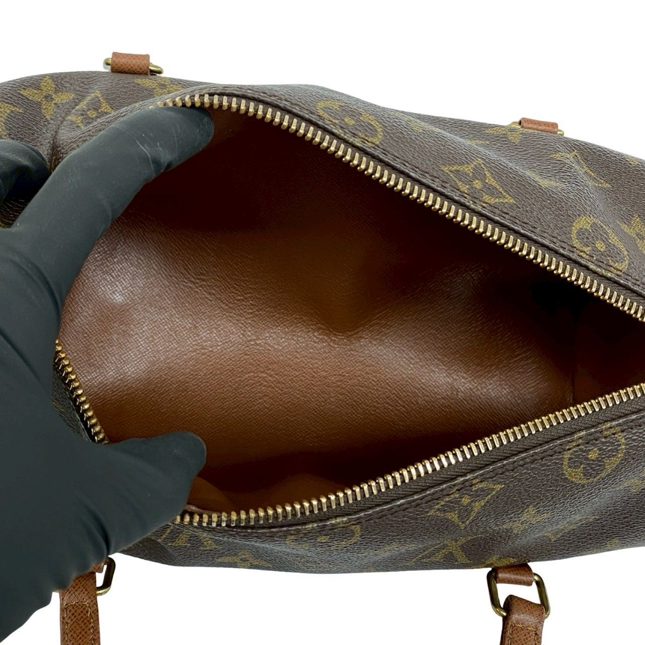 Louis Vuitton Vintage Papillon 26 Monogram Leather Mini Boston Bag Brown — view 9