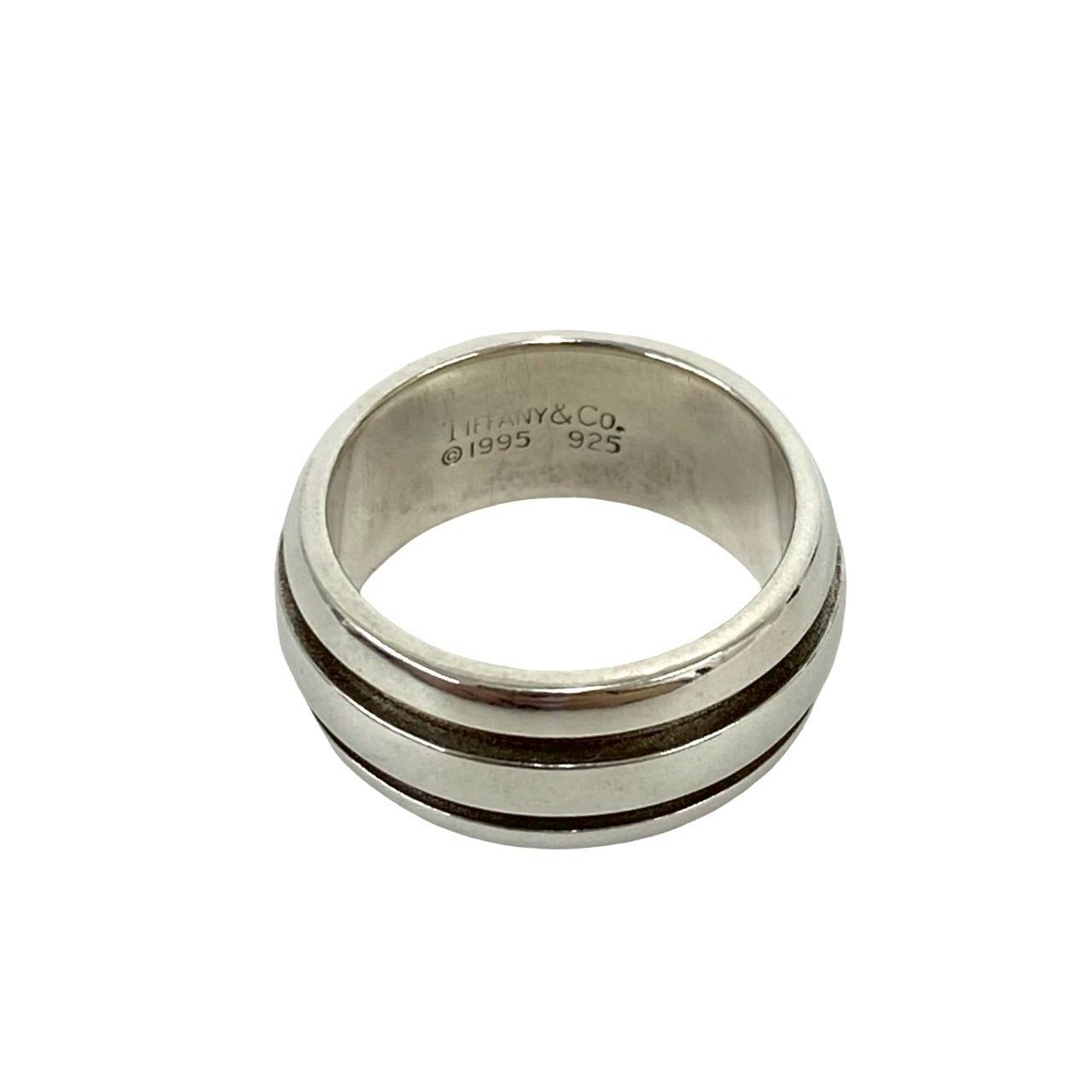 Tiffany & Co Vintage Grouped Double Line Ring 925 Sterling Silver No 14 — view 3