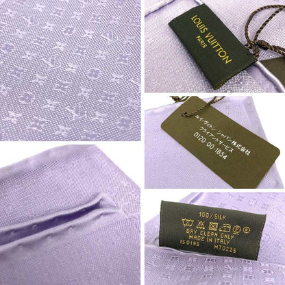 Louis Vuitton Monogram Scarf Pocket Square Necklace Petit Purple Silk — view 3