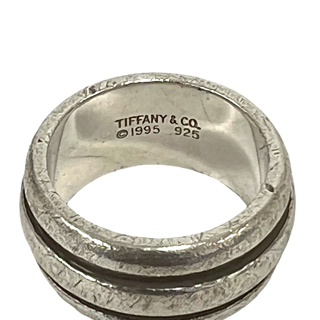 Tiffany & Co Vintage Grooved Double Line Ring 925 Sterling Silver — view 3