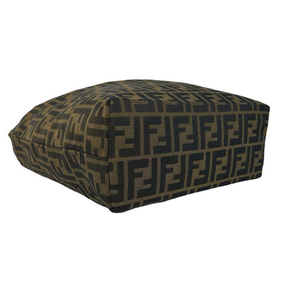 Fendi Zucca FF Pattern Canvas Leather Tote Shoulder Bag Brown — view 7