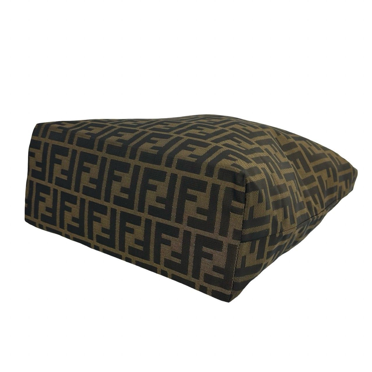 Fendi Zucca FF Pattern Canvas Leather Tote Shoulder Bag Brown — view 8