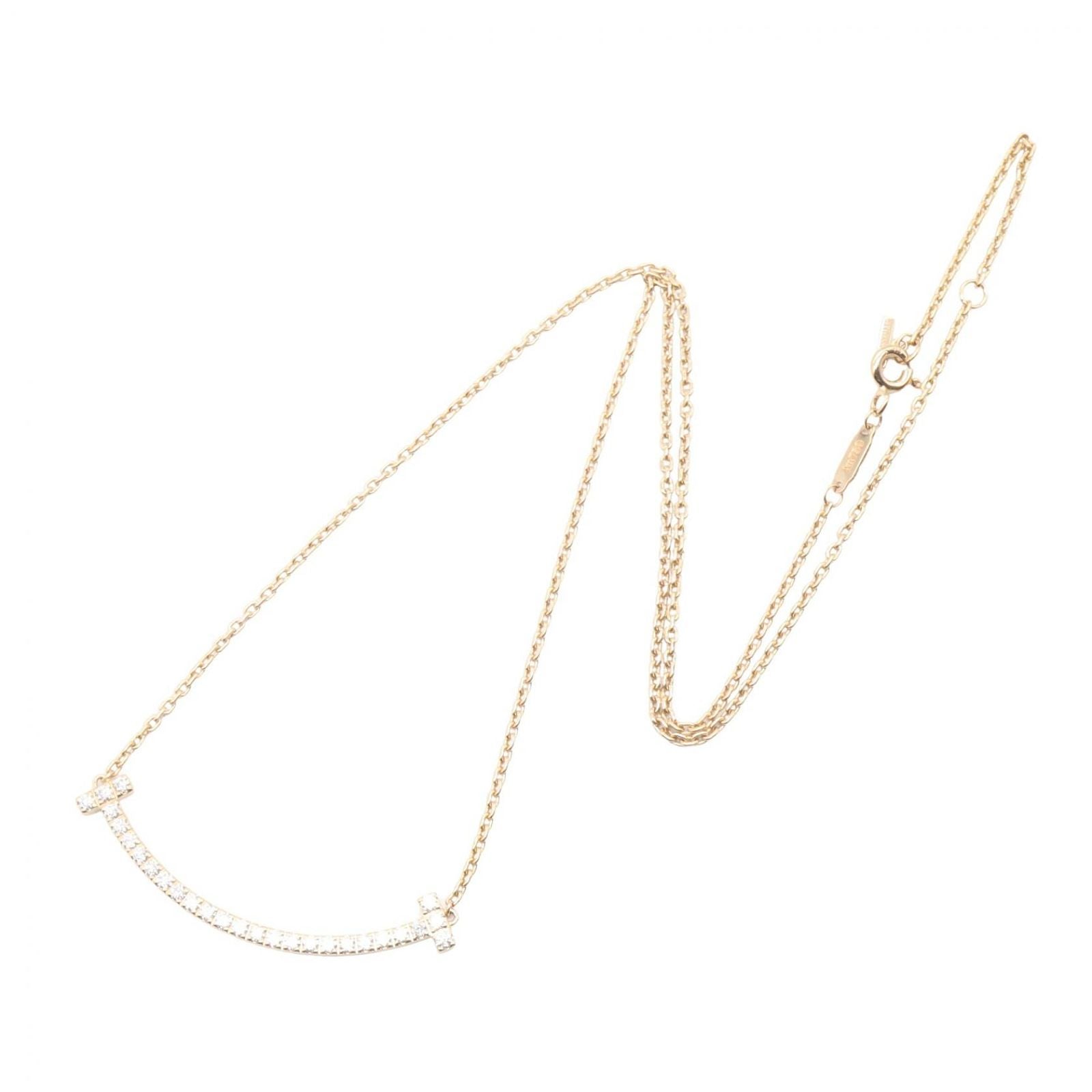 Tiffany & Co Necklace T Smile Diamond 41 46 cm 18k Pink Gold — view 2