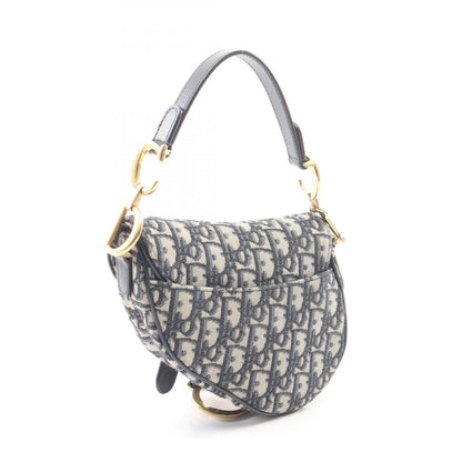 Dior Saddle Bag Mini Oblique Peacock 2-Way Navy Canvas Leather — view 2