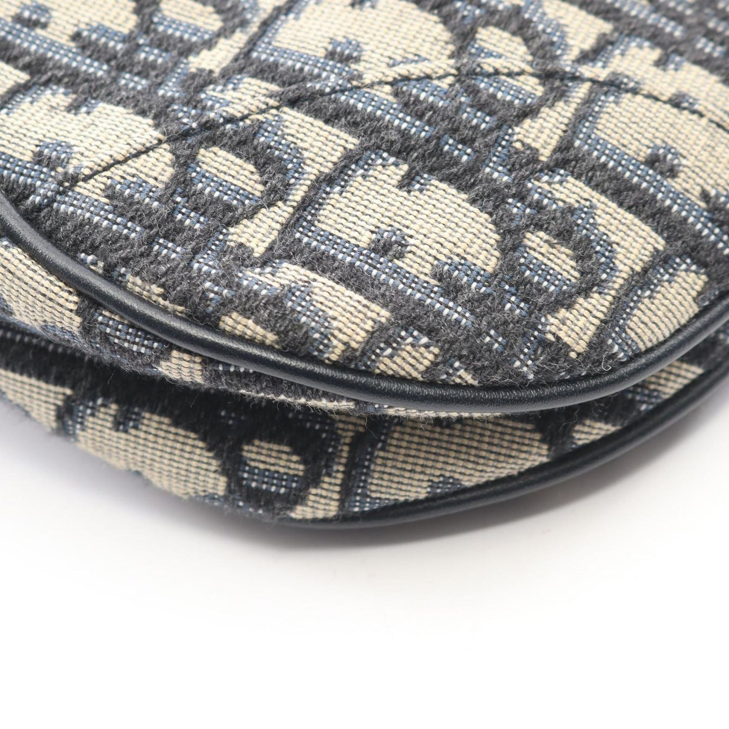 Dior Saddle Bag Mini Oblique Peacock 2-Way Navy Canvas Leather — view 6