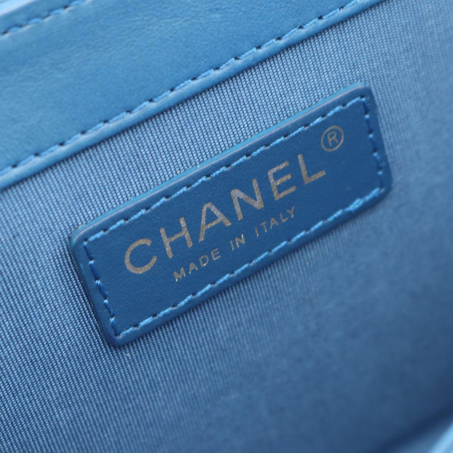 Chanel Shoulder Bag Quilted Top Handle 2-Way Blue Lambskin Chain — view 5
