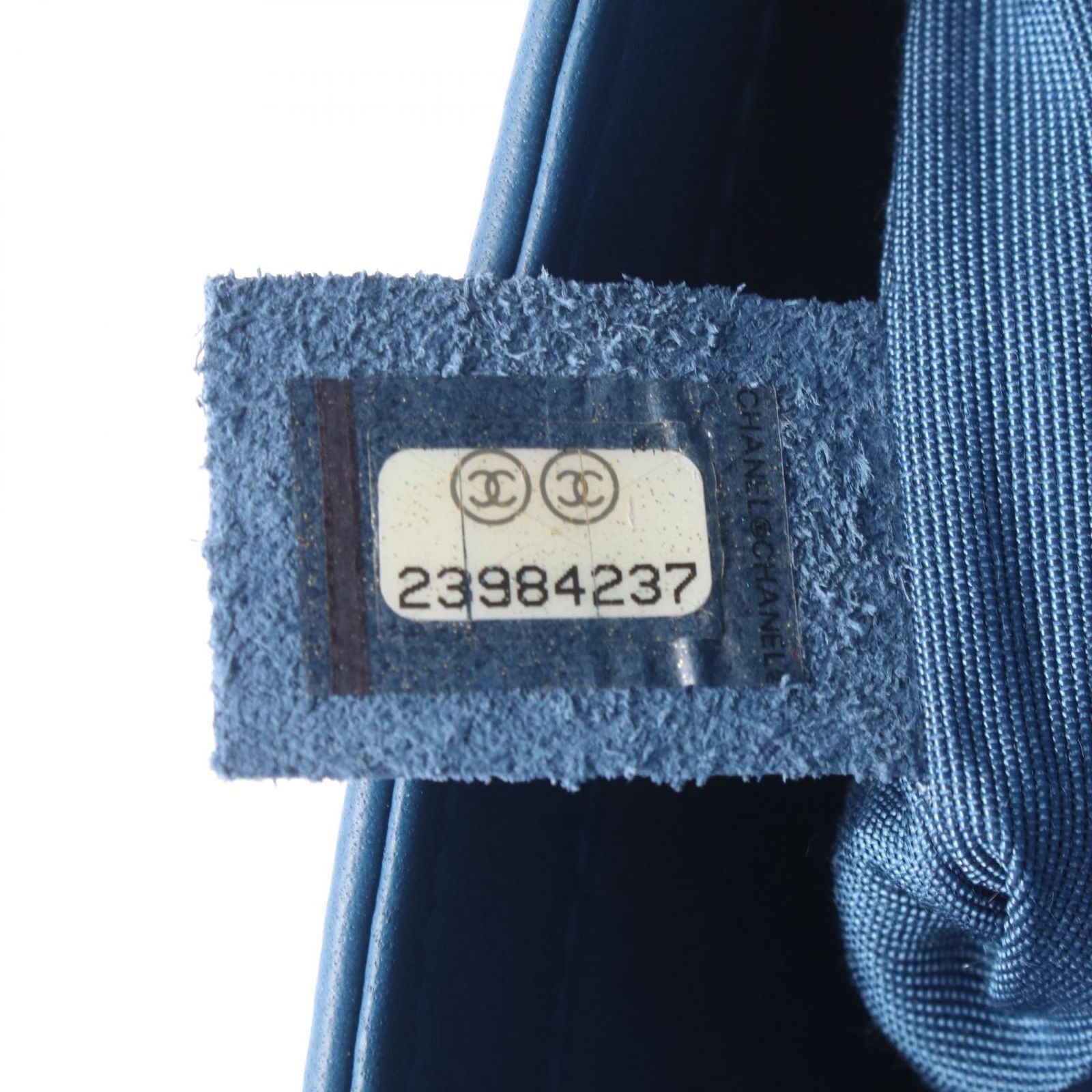 Chanel Shoulder Bag Quilted Top Handle 2-Way Blue Lambskin Chain — view 6