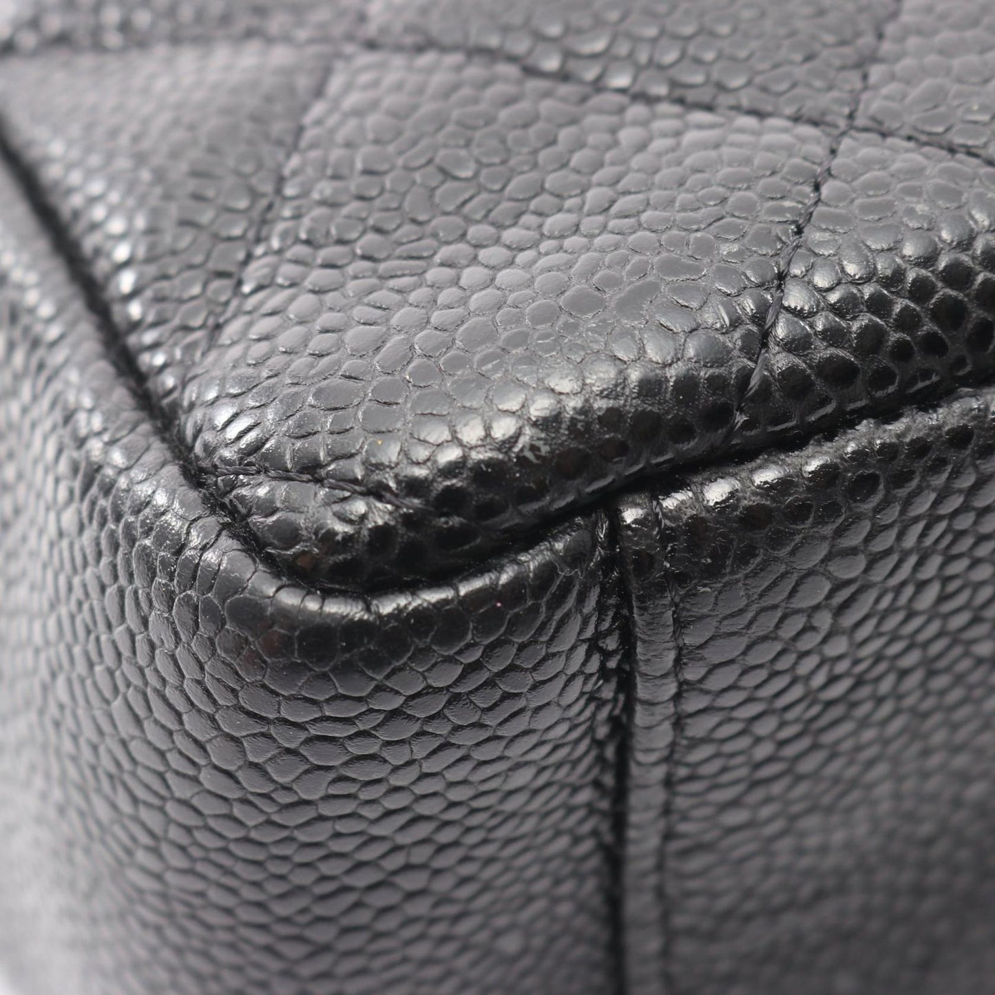 Chanel Tote Quilted Petite Shopping PST Black Caviar Leather Chain — view 7