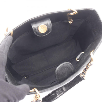 Chanel Tote Quilted Petite Shopping PST Black Caviar Leather Chain — view 3