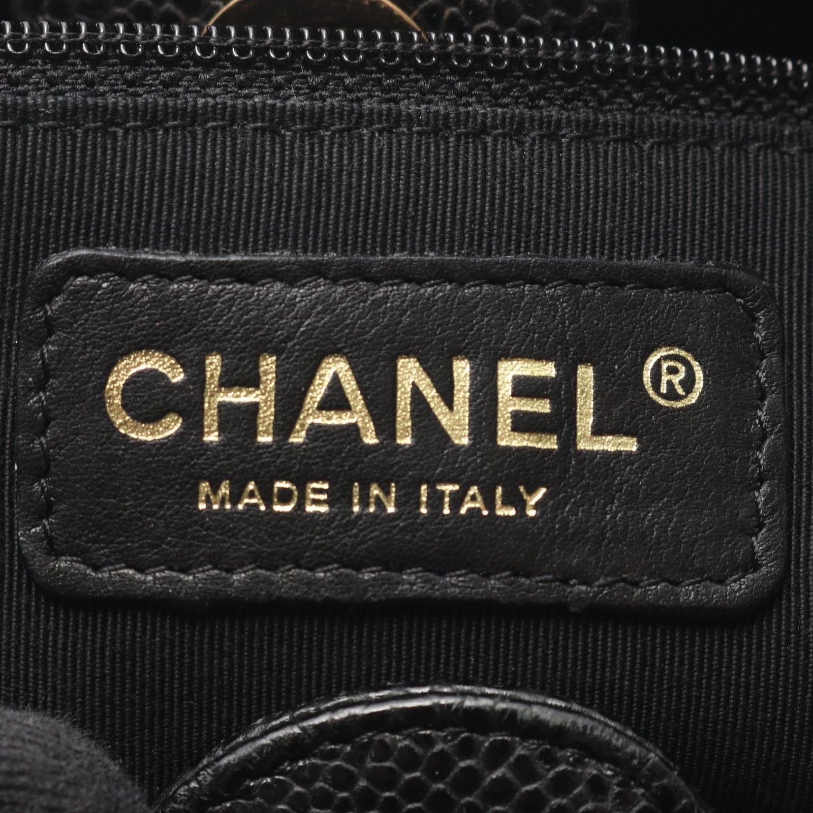 Chanel Tote Quilted Petite Shopping PST Black Caviar Leather Chain — view 4