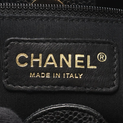 Chanel Tote Quilted Petite Shopping PST Black Caviar Leather Chain — view 4