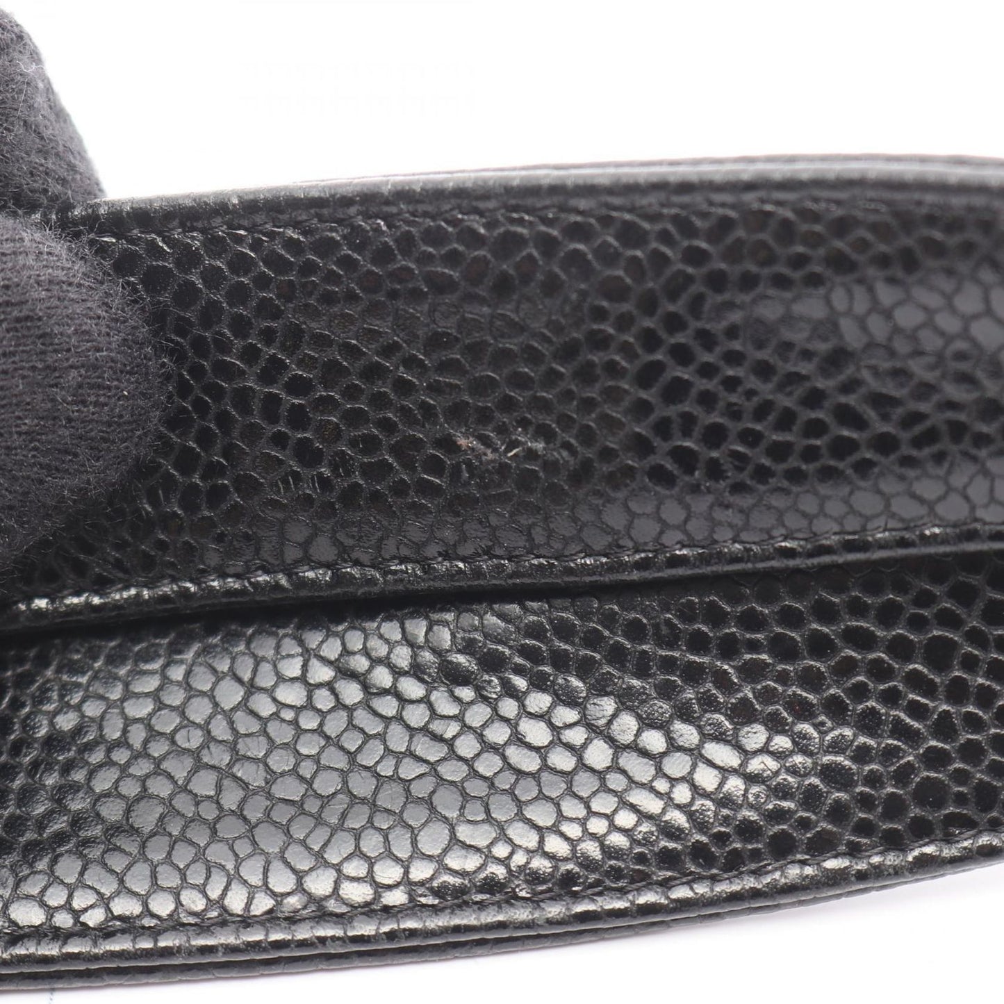 Chanel Tote Quilted Petite Shopping PST Black Caviar Leather Chain — view 8