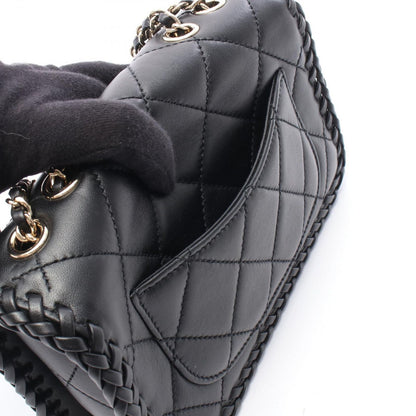 Chanel Shoulder Bag Quilted Full Flap Black Lambskin Small Chain — view 6