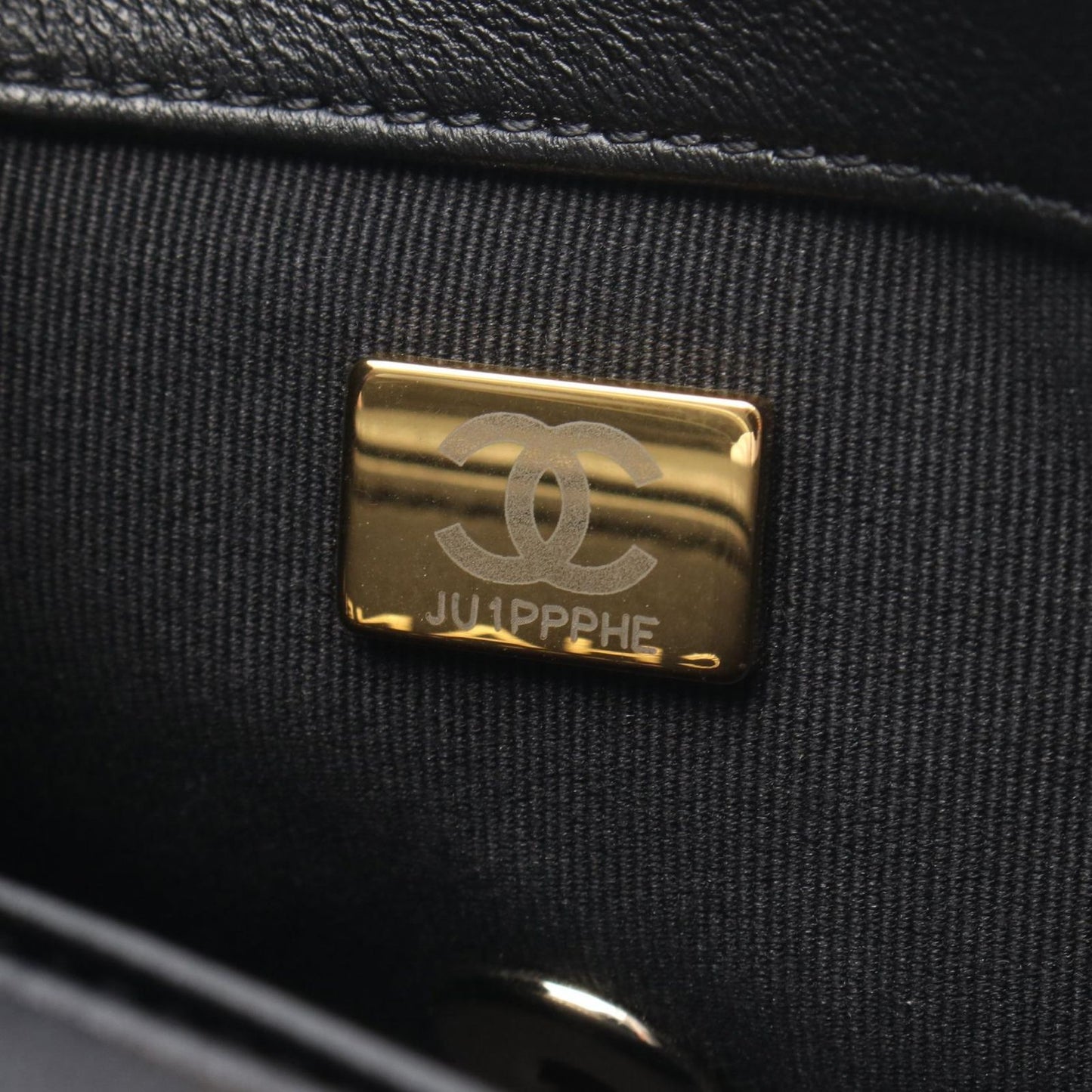 Chanel Shoulder Bag Quilted Full Flap Black Lambskin Small Chain — view 5
