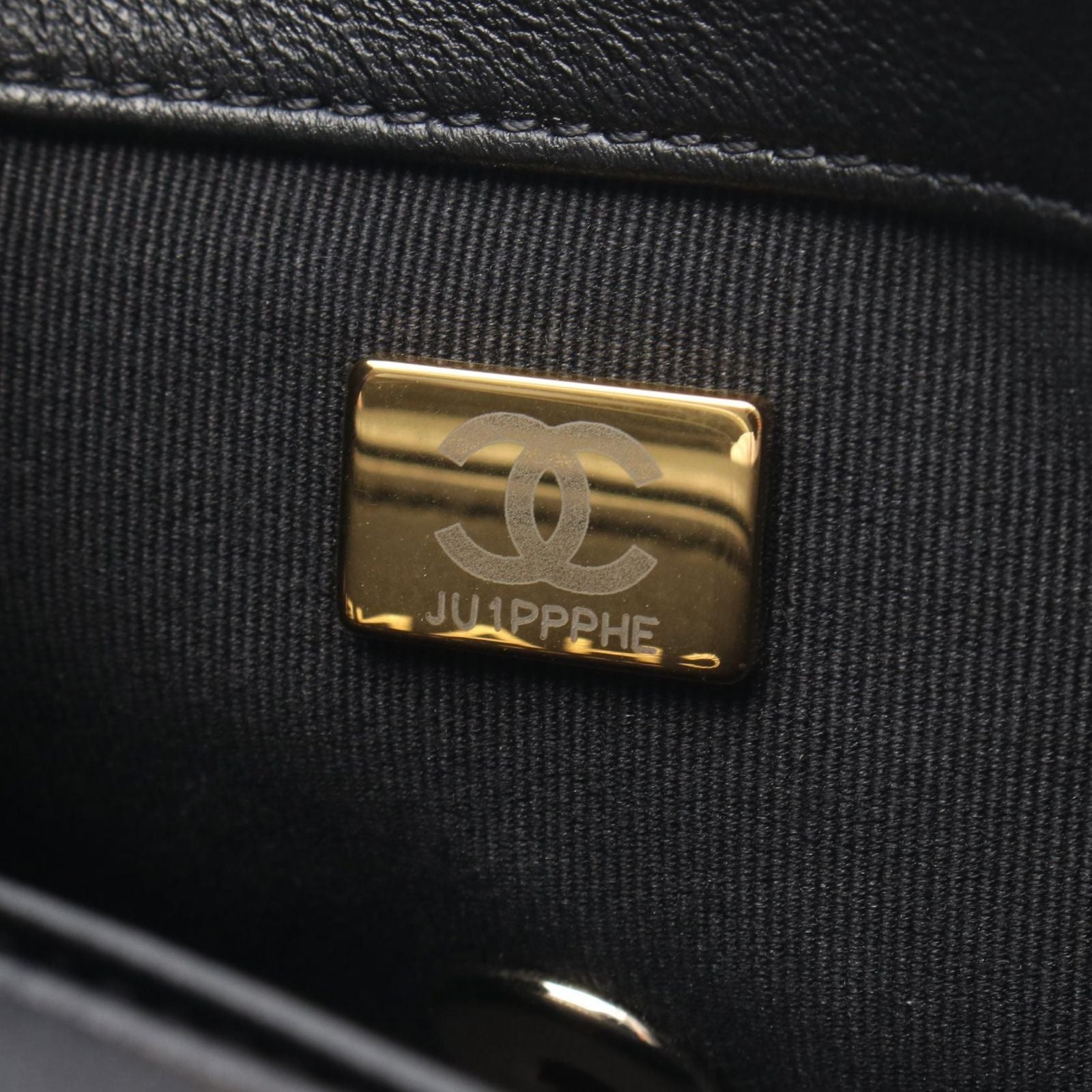 Chanel Shoulder Bag Quilted Full Flap Black Lambskin Small Chain — view 5
